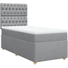 Image de vidaXL Lit boxspring avec matelas gris clair 80x200 cm Tissu
