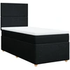 Image de vidaXL Lit boxspring avec matelas noir 90x190 cm Tissu