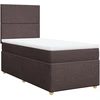 Image de vidaXL Lit boxspring avec matelas brun foncé 90x190 cm Tissu