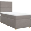 Image de vidaXL Lit boxspring avec matelas Taupe 90x190 cm Tissu