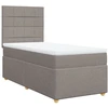 Image de vidaXL Lit boxspring avec matelas Taupe 90x190 cm Tissu
