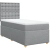 Image de vidaXL Lit boxspring avec matelas gris clair 90x190 cm Tissu