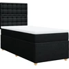 Image de vidaXL Lit boxspring avec matelas noir 90x190 cm Tissu