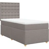 Image de vidaXL Lit boxspring avec matelas Taupe 90x190 cm Tissu