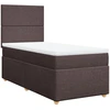 Image de vidaXL Lit boxspring avec matelas brun foncé 90x200 cm Tissu