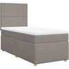 Image de vidaXL Lit boxspring avec matelas Taupe 90x200 cm Tissu
