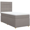 Image de vidaXL Lit boxspring avec matelas Taupe 90x200 cm Tissu