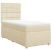 Image de vidaXL Lit boxspring avec matelas Crème 90x200 cm Tissu