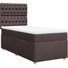 Image de vidaXL Lit boxspring avec matelas brun foncé 90x200 cm Tissu