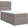 Image de vidaXL Lit boxspring avec matelas Taupe 90x200 cm Tissu