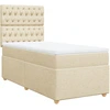 Image de vidaXL Lit boxspring avec matelas Crème 90x200 cm Tissu