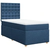 Image de vidaXL Lit boxspring avec matelas bleu 90x200 cm Tissu