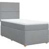 Image de vidaXL Lit boxspring avec matelas gris clair 100x200 cm Tissu