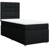Image de vidaXL Lit boxspring avec matelas noir 100x200 cm tissu