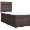 Image de vidaXL Lit boxspring avec matelas brun foncé 100x200 cm Tissu