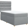 Image de vidaXL Lit boxspring avec matelas gris clair 100x200 cm Tissu