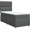 Image de vidaXL Lit boxspring avec matelas gris foncé 100x200 cm Tissu