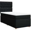 Image de vidaXL Lit boxspring avec matelas noir 100x200 cm tissu