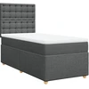 Image de vidaXL Lit boxspring avec matelas gris foncé 100x200 cm Tissu