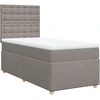 Image de vidaXL Lit boxspring avec matelas Taupe 100x200 cm Tissu
