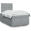 Image de vidaXL Lit boxspring avec matelas gris clair 120x190 cm Tissu