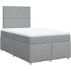 Image de vidaXL Lit boxspring avec matelas gris clair 120x200 cm Tissu