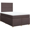 Image de vidaXL Lit boxspring avec matelas brun foncé 120x200 cm Tissu