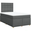 Image de vidaXL Lit boxspring avec matelas gris foncé 120x200 cm Tissu