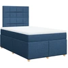 Image de vidaXL Lit boxspring avec matelas bleu 120x200 cm Tissu