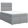 Image de vidaXL Lit boxspring avec matelas gris clair 120x200 cm Tissu