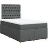 Image de vidaXL Lit boxspring avec matelas gris foncé 120x200 cm Tissu