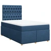 Image de vidaXL Lit boxspring avec matelas bleu 120x200 cm Tissu