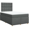 Image de vidaXL Lit boxspring avec matelas gris foncé 120x200 cm Tissu
