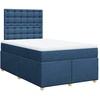 Image de vidaXL Lit boxspring avec matelas bleu 120x200 cm Tissu