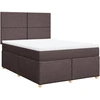 Image de vidaXL Lit boxspring avec matelas brun foncé 140x190 cm Tissu
