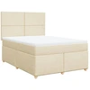 Image de vidaXL Lit boxspring avec matelas Crème 140x190 cm Tissu