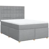 Image de vidaXL Lit boxspring avec matelas gris clair 140x190 cm Tissu