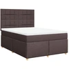 Image de vidaXL Lit boxspring avec matelas brun foncé 140x190 cm Tissu