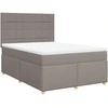 Image de vidaXL Lit boxspring avec matelas Taupe 140x190 cm Tissu