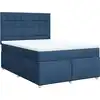 Image de vidaXL Lit boxspring avec matelas bleu 140x190 cm Tissu