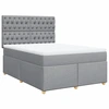 Image de vidaXL Lit boxspring avec matelas gris clair 140x190 cm Tissu