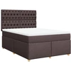 Image de vidaXL Lit boxspring avec matelas brun foncé 140x190 cm Tissu