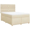 Image de vidaXL Lit boxspring avec matelas Crème 140x190 cm Tissu