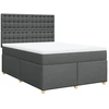 Image de vidaXL Lit boxspring avec matelas gris foncé 140x190 cm Tissu