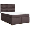 Image de vidaXL Lit boxspring avec matelas brun foncé 140x190 cm Tissu