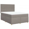 Image de vidaXL Lit boxspring avec matelas Taupe 140x190 cm Tissu