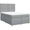 Image de vidaXL Lit boxspring avec matelas gris clair 140x200 cm Tissu