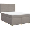 Image de vidaXL Lit boxspring avec matelas Taupe 140x200 cm Tissu