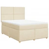 Image de vidaXL Lit boxspring avec matelas Crème 140x200 cm Tissu
