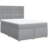Image de vidaXL Lit boxspring avec matelas gris clair 140x200 cm Tissu